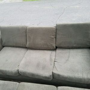 Microfiber couch and matching chair
